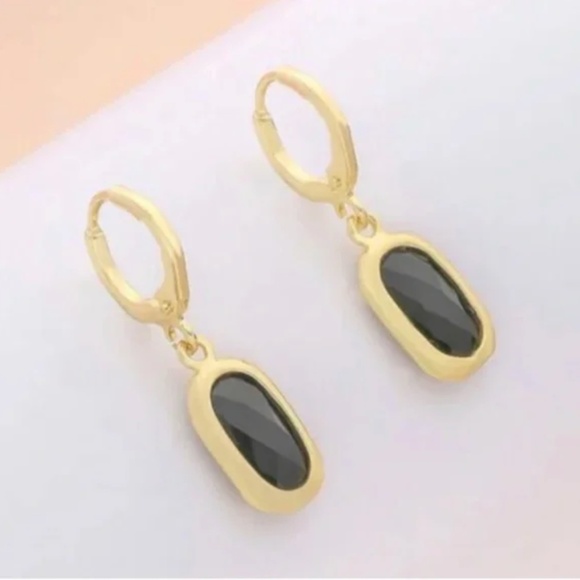 ❤️ FREE Gem Stone Oval Ran Drop Hipster Hoop Charm Faux Hippie Chic Hip Earrings - Picture 1 of 2